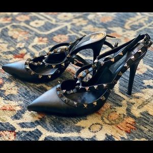 Valentino Rockstud T-Strap Heels